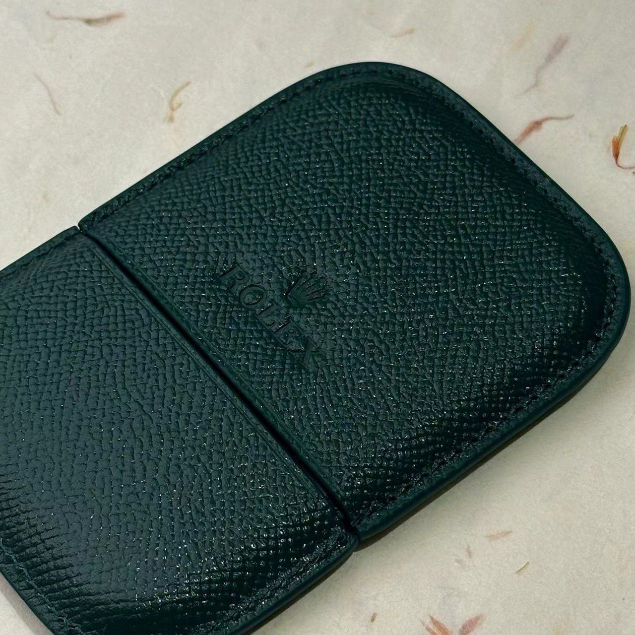 Rolex Dark Green Caviar Leather Cardholder For Vips | Exclusive Luxury Accessory