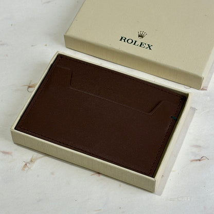 Rolex Signature Brown Leather Card Holder For Watch Enthusiasts | Chrono Collectible