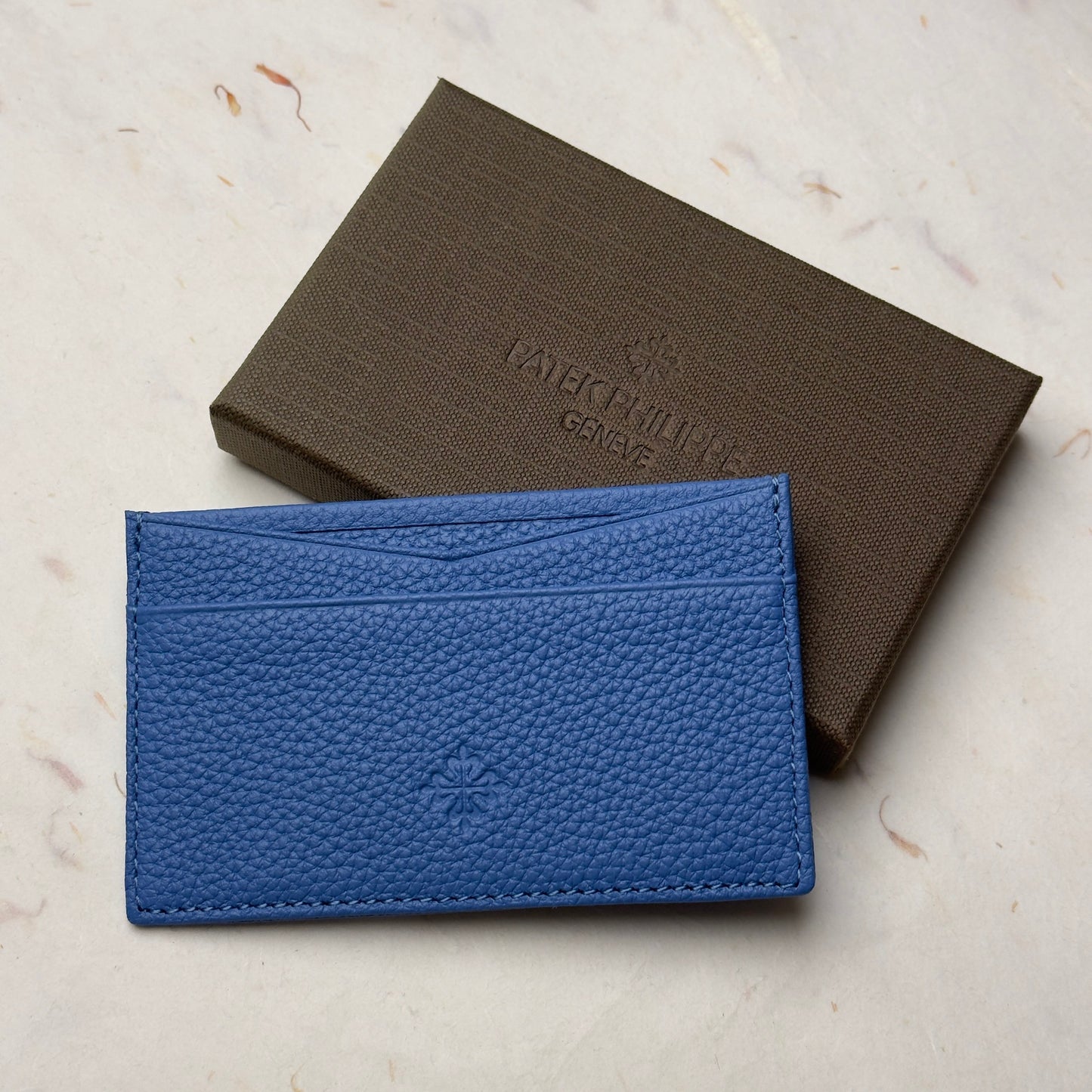 Aqua Blue Leather Card Holder For Stylish Organization | Patek Philippe