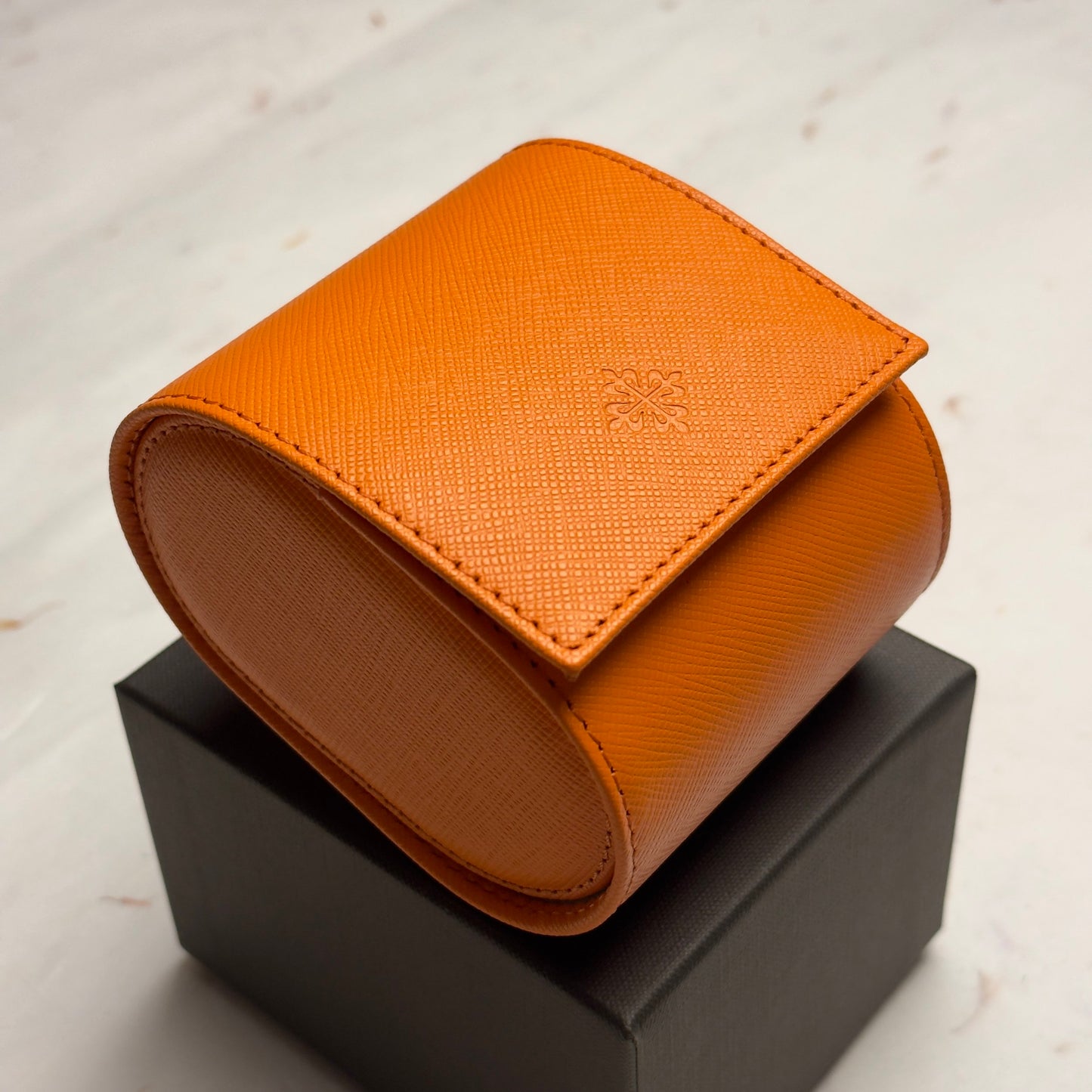 Patek Philippe Orange Leather Watch Case For Watch Storage | Elegantly Crafted Luxe Storage