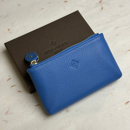 Patek Philippe Racing Blue Leather Zip Wallet For Calatrava Collection | Stylish Vip Accessory