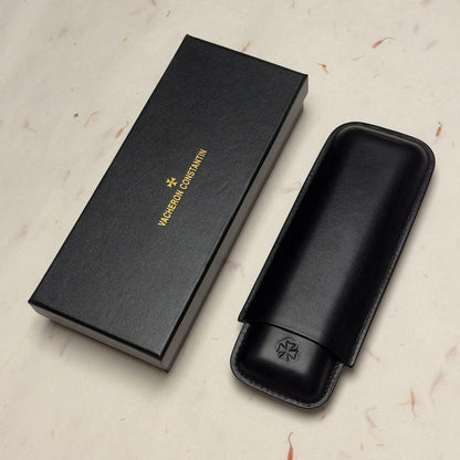 Vacheron Constantin Black Leather Cigar Case For Discerning Cigar Enthusiasts