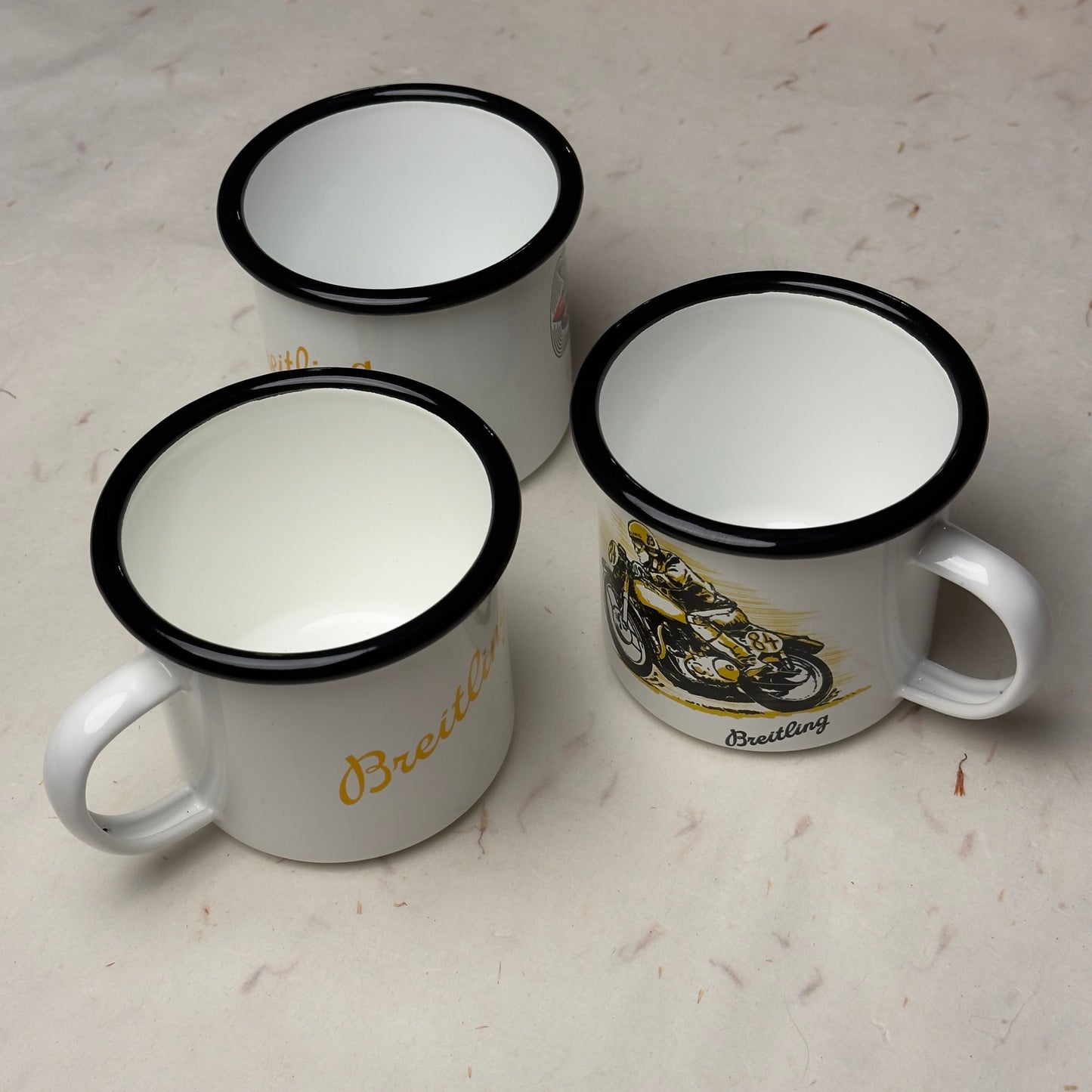 Breitling Enamel Navitimer Voyager Trio Enamel Mugs | Collector'S Exclusive Edition