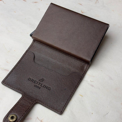 Breitling Heritage Brown Leather Card Holder For Business Professionals | Sleek & Stylish Choice