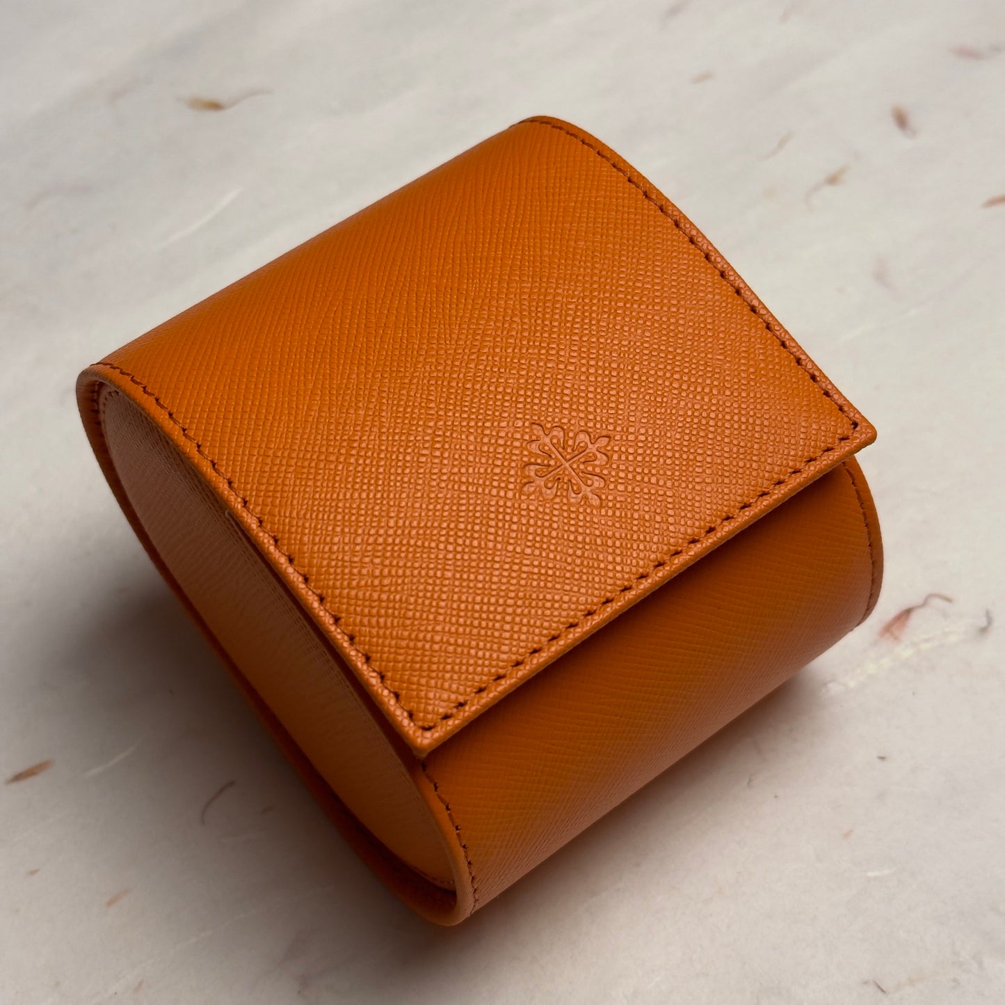 Patek Philippe Orange Leather Watch Case For Watch Storage | Elegantly Crafted Luxe Storage