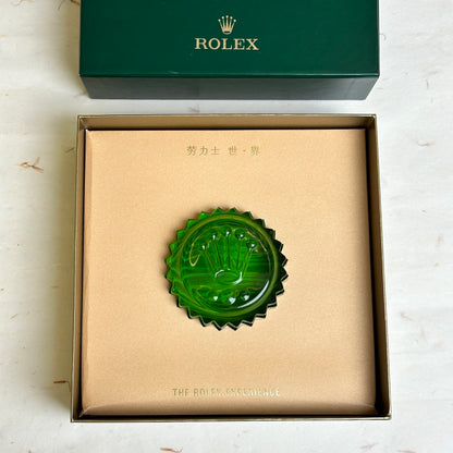 Rolex Green Crystal Submariner Crown Paperweight For Collectors | Limited Edition Gem