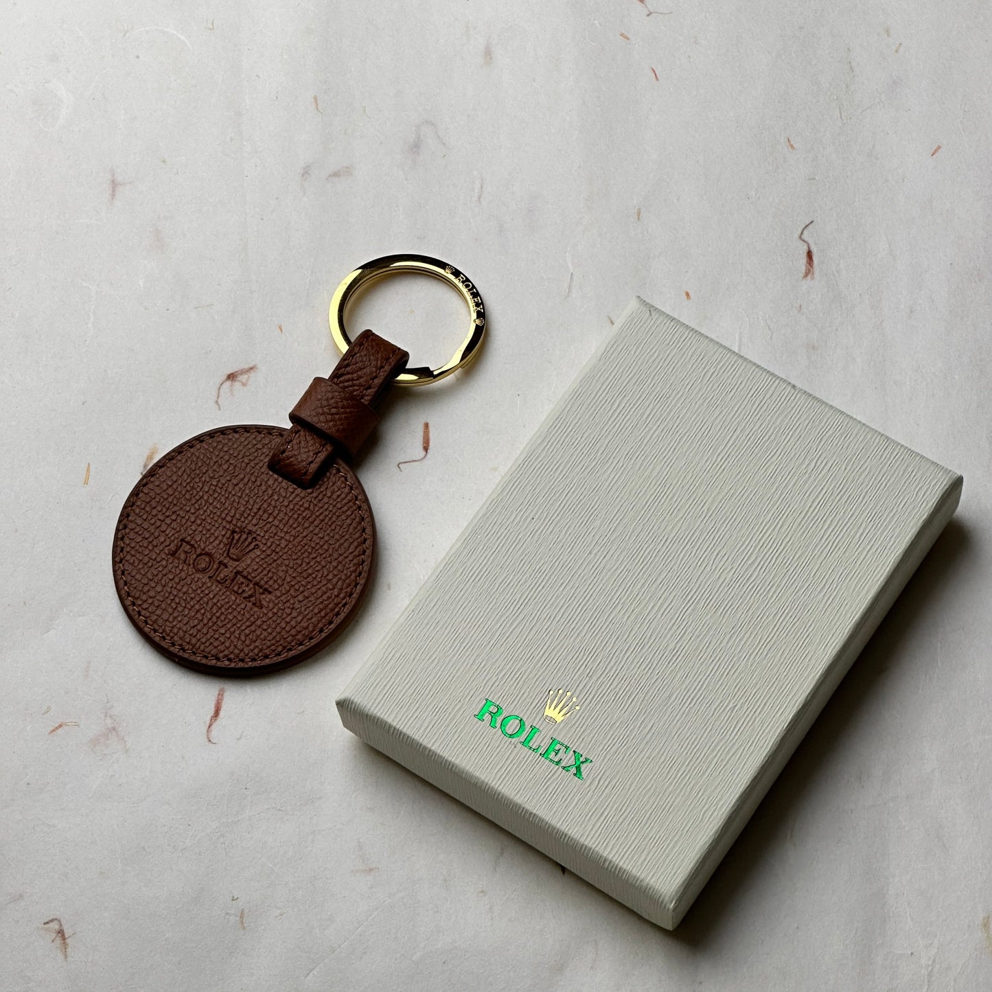 Rolex Brown Caviar Leather Keychain For Rolex | Luxetime Luxurious Accessory