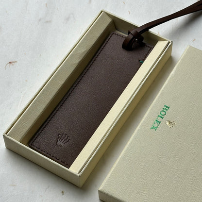 Rolex Brown Leather Bookmark For Luxury Reading | Elegant Addition To Your Collection