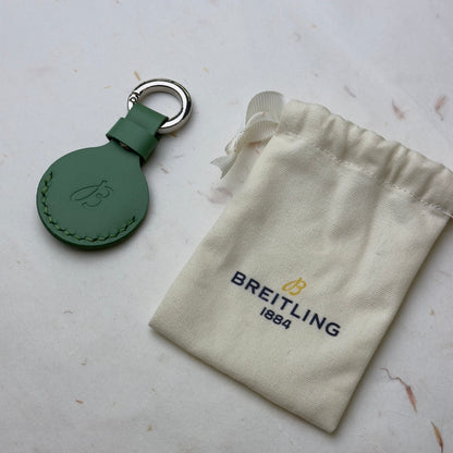 Breitling Green Leather Keychain For Stylish Key Carrying | Luxurious Key Holder