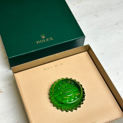 Rolex Green Crystal Submariner Crown Paperweight For Collectors | Limited Edition Gem