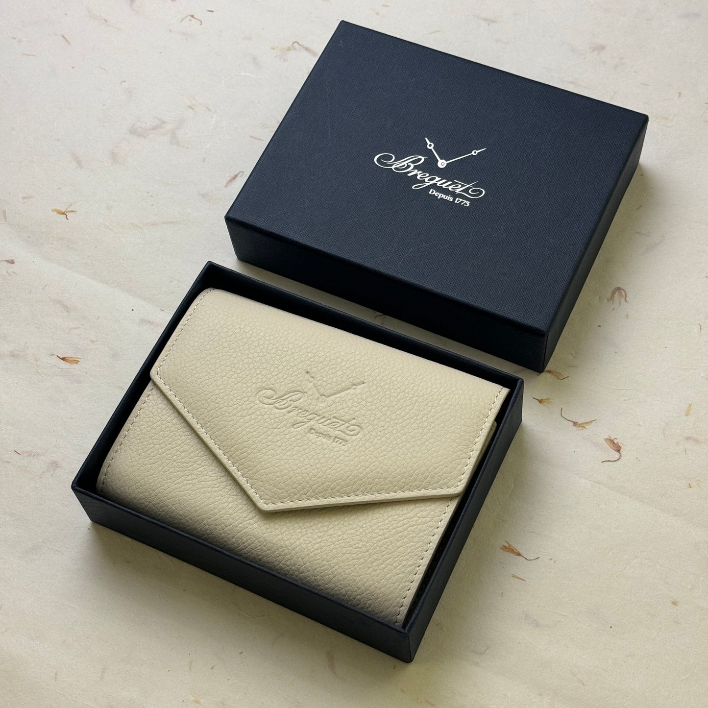 Breguet White Leather Wallet For Watch Enthusiasts | Elegant Accessory For Timepiece Aficionados