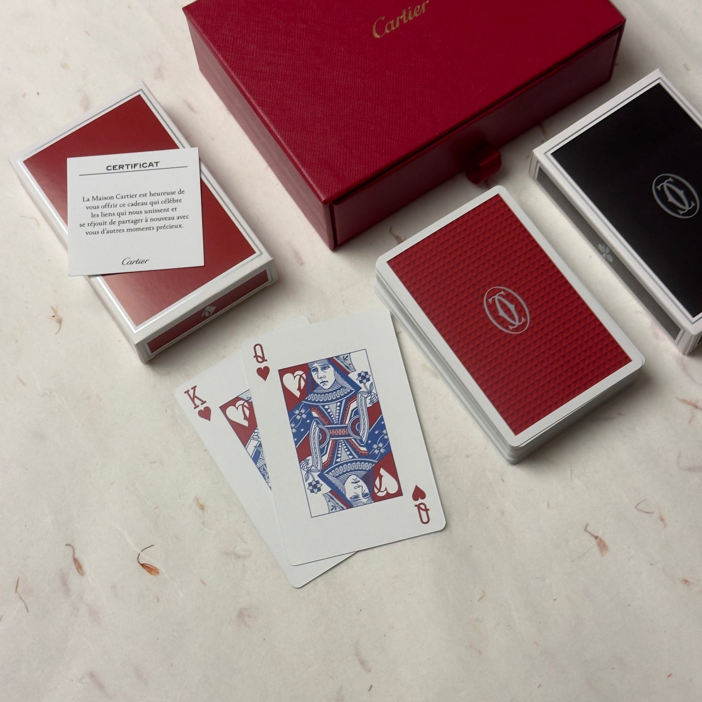 Cartier Red And Black Playing Cards Set - Luxury Collectible By Chrono