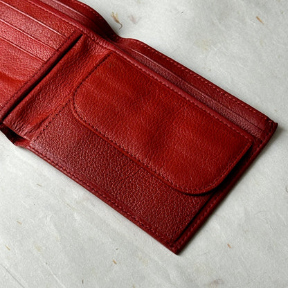 Vintage Rolex Red Leather Bi-Fold Wallet For Card Holder (1999) | Montres Rolex Luxe Collection