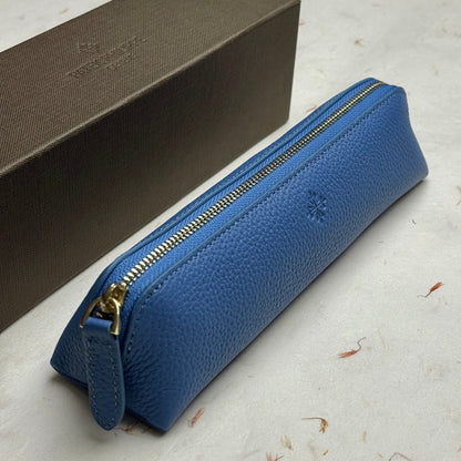 Patek Philippe Racing Blue Leather Pencil Case For Stylish Organization | Made In Italy