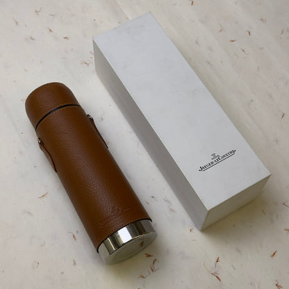 Jaeger-Lecoultre Stainless Steel Leather Thermos For Travel | Sophisticated Beverage Companion