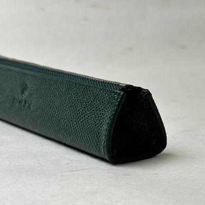 Rolex Dark Green Leather Pen Case For Writing Instruments | Elegant Storage Solution