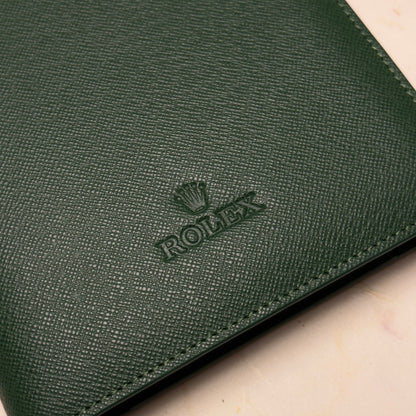 Rolex Emerald Green Leather Notebook For Rolex | Luxecrafts