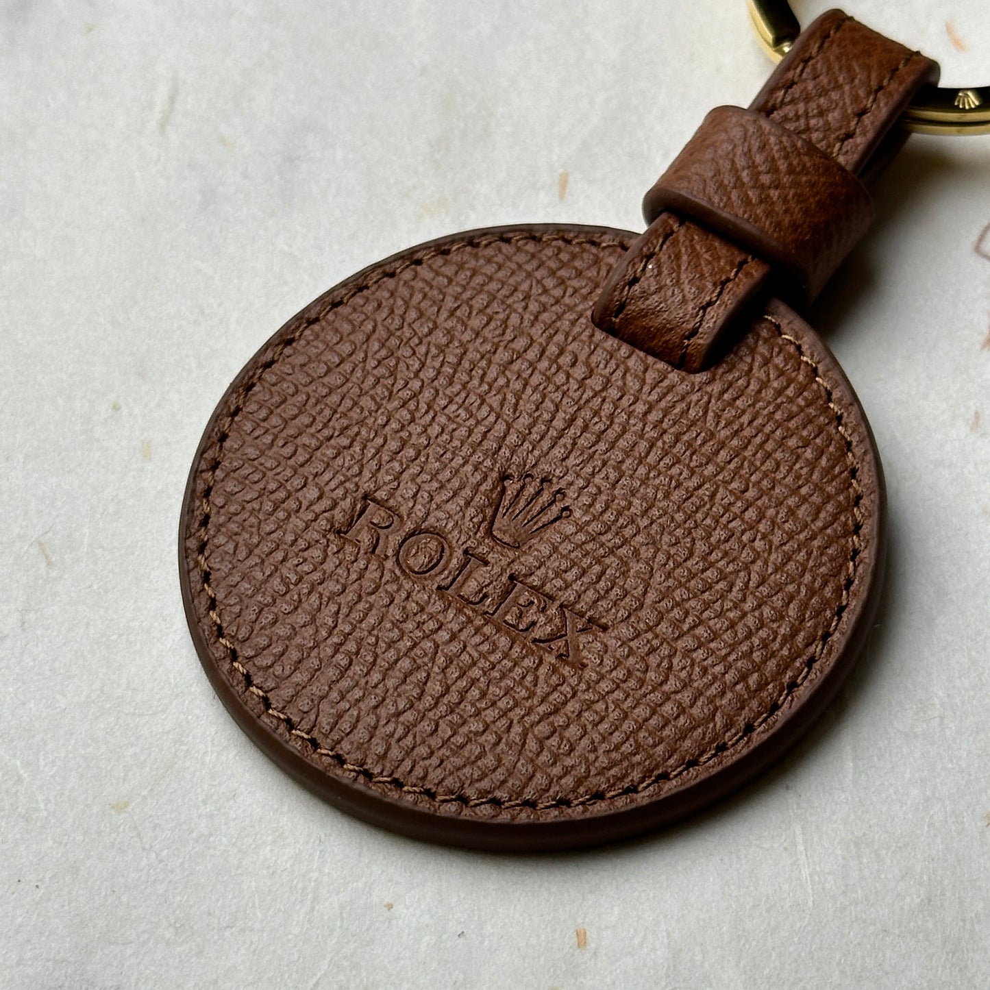 Rolex Brown Caviar Leather Keychain For Rolex | Luxetime Luxurious Accessory