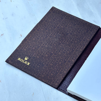 Rolex Burgundy Caviar Leather Notebook For Exquisite Writing Experience | Luxury Craftsmanship