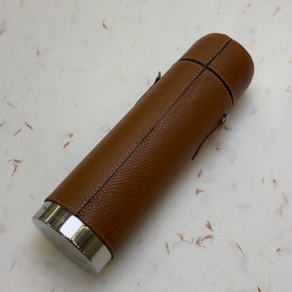 Jaeger-Lecoultre Stainless Steel Leather Thermos For Travel | Sophisticated Beverage Companion