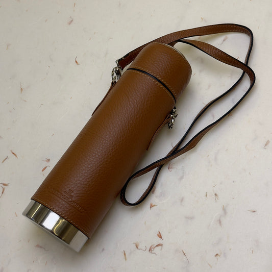 Jaeger-Lecoultre Stainless Steel Leather Thermos For Travel | Sophisticated Beverage Companion