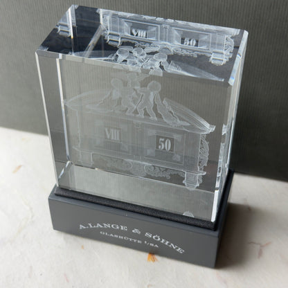 A. Lange & Söhne Crystal Opera Paperweight In Clear Crystal | Luxury Desk Accessory