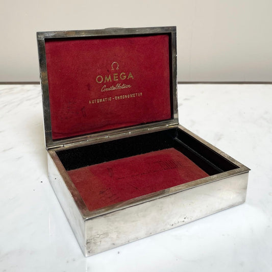 Vintage Omega 925 Silver Watch Box For Luxury Timepiece Storage | Exquisite Collectible Piece