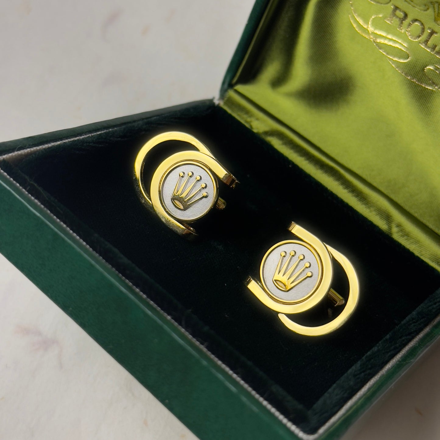 Rolex Vintage Enamel Cufflinks For Sophisticated Style