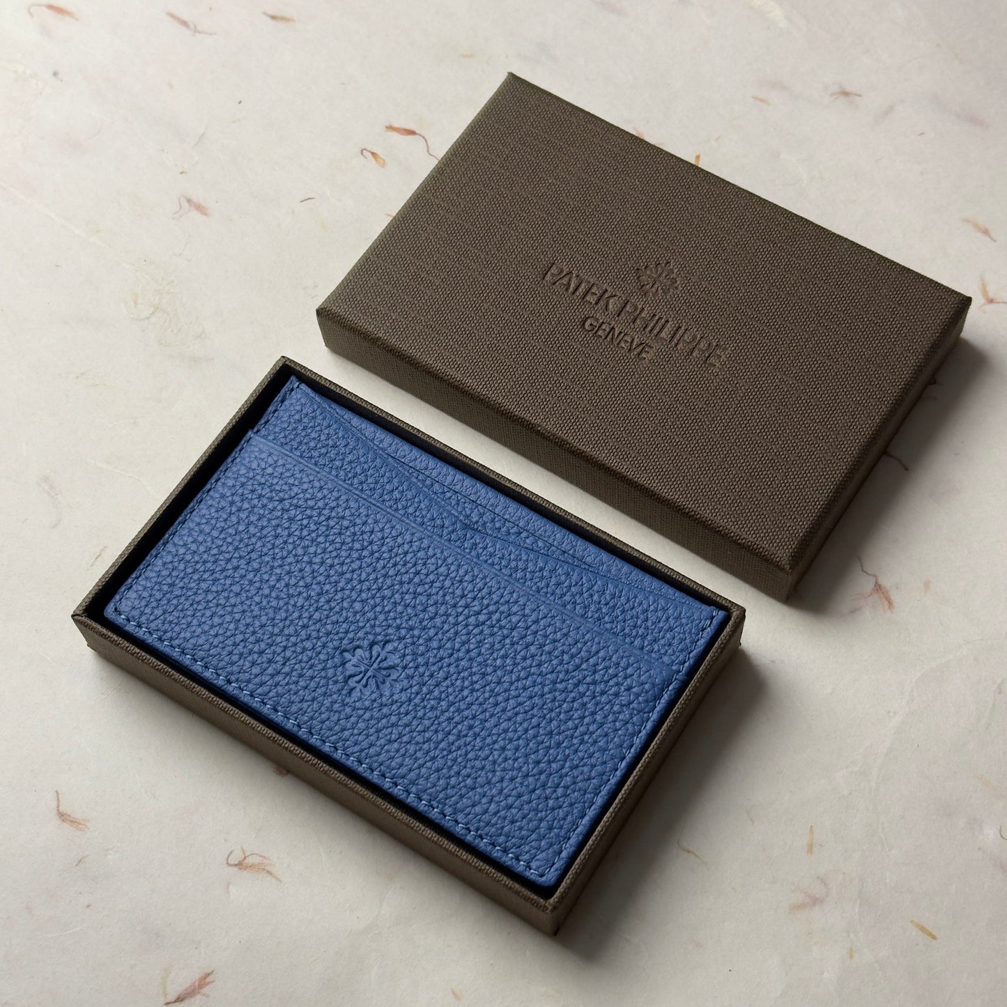 Aqua Blue Leather Card Holder For Stylish Organization | Patek Philippe