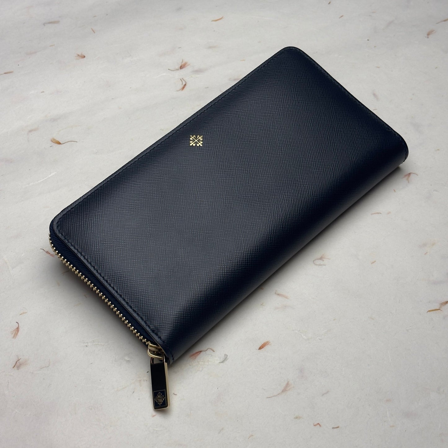 Patek Philippe Black Leather Long Wallet, Saffiano Leather For Watch Lovers | Vip Gift