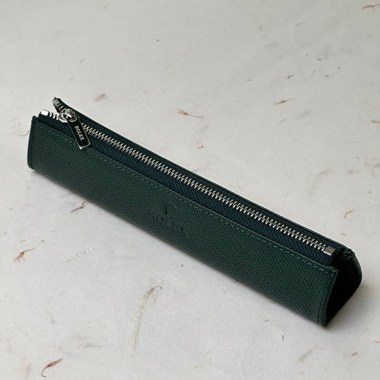 Rolex Dark Green Leather Pen Case For Writing Instruments | Elegant Storage Solution