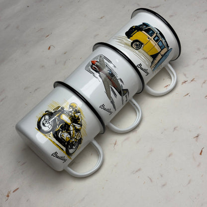 Breitling Enamel Navitimer Voyager Trio Enamel Mugs | Collector'S Exclusive Edition