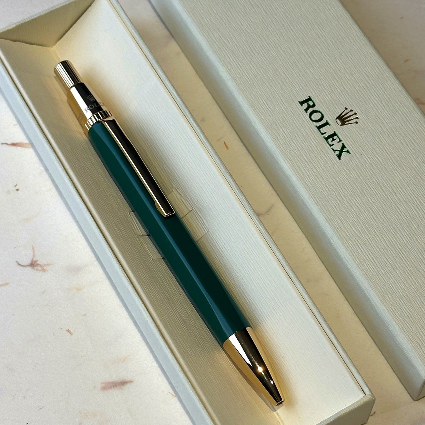 Rolex Dark Green Twist Ballpoint Pen For Vips | Swiss-Made Elegance