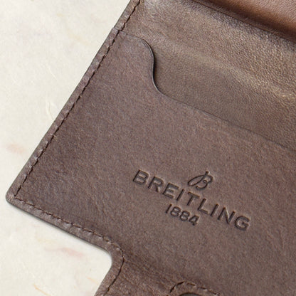 Breitling Heritage Brown Leather Card Holder For Business Professionals | Sleek & Stylish Choice