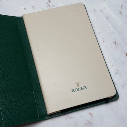 Rolex Emerald Green Leather Notebook For Rolex | Luxecrafts