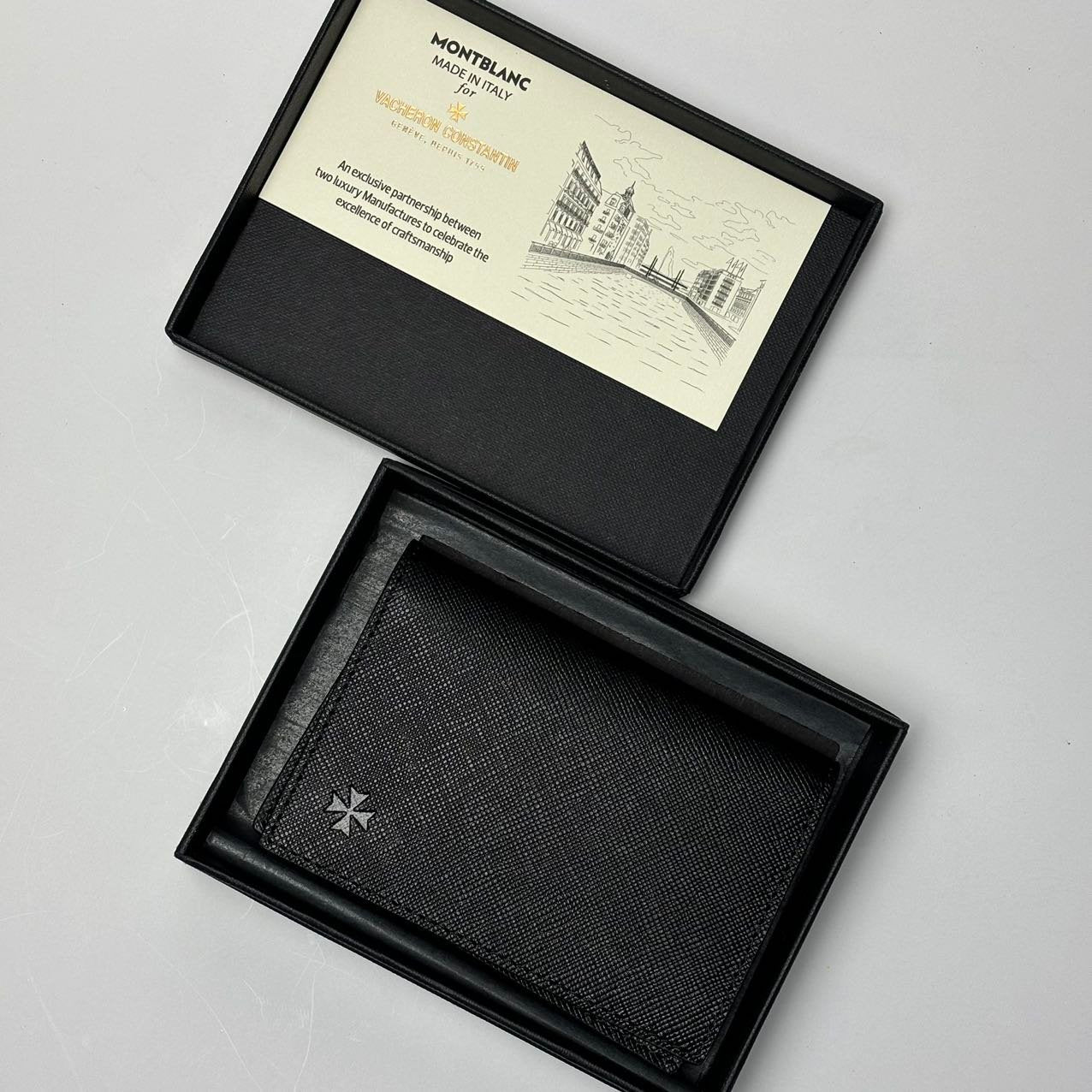 Montblanc X Vacheron Constantin Black Leather Cardholder For Vip | Elegant Luxury Accessory