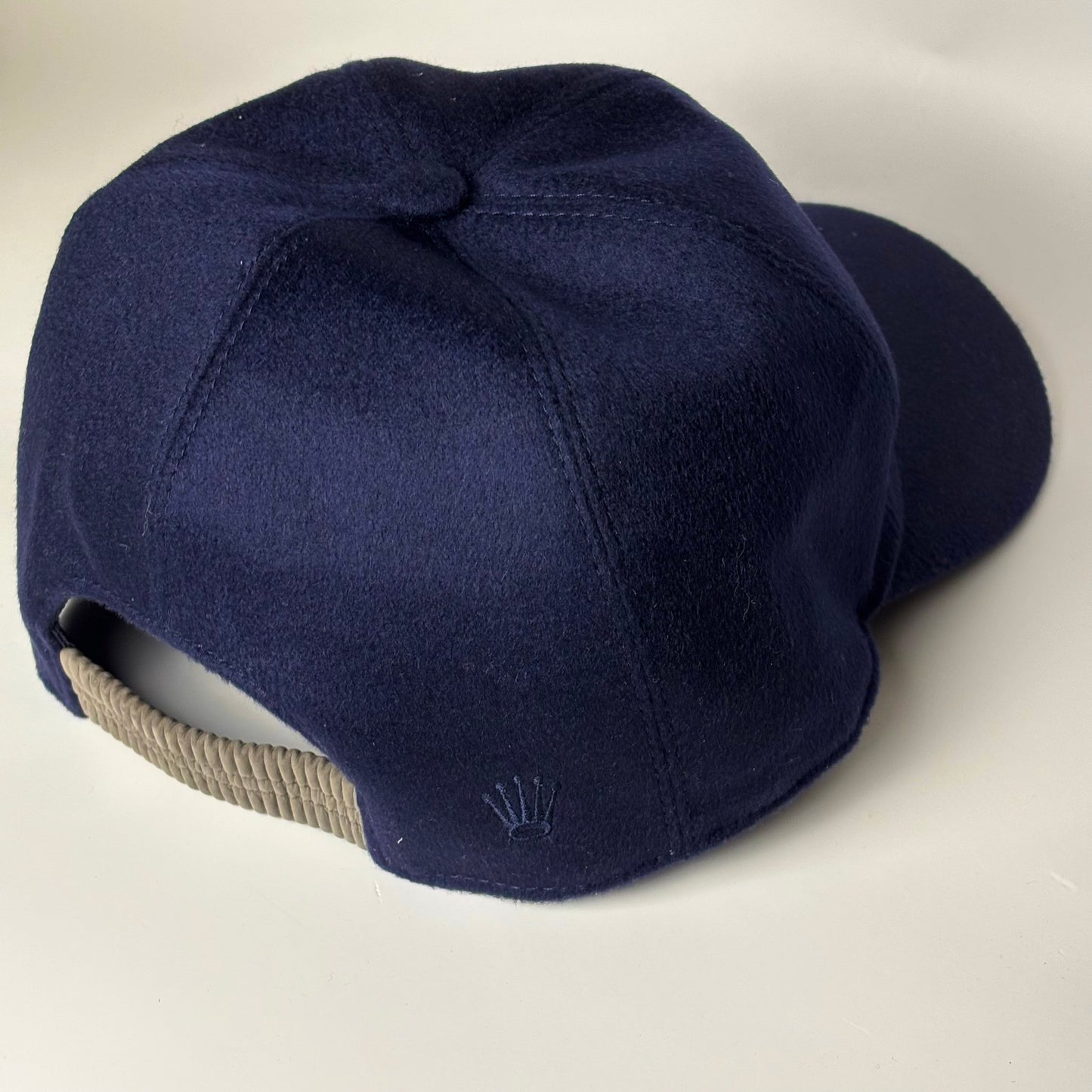 Rolex Navy Wool Baseball Cap With Crown Logo & Adjustable Strap For Style & Comfort