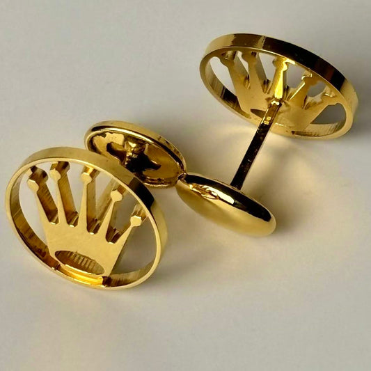 Vintage Gold Rolex Crown Cufflinks For Luxury Collectors | Original Case