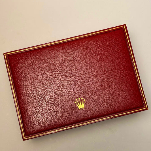 Vintage Rolex Red Leather Watch Box For Luxury Display | Swiss-Made Case - 1970S