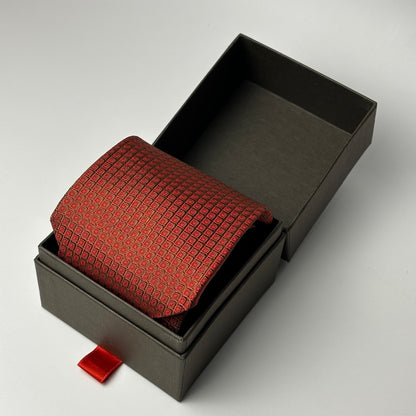 Patek Philippe Crimson Silk Tie For Men | Luxury Geometric Elegance