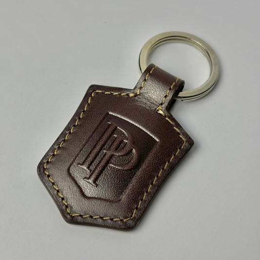 Patek Philippe Brown Leather Keychain With Embossed Logo | Premium Quality