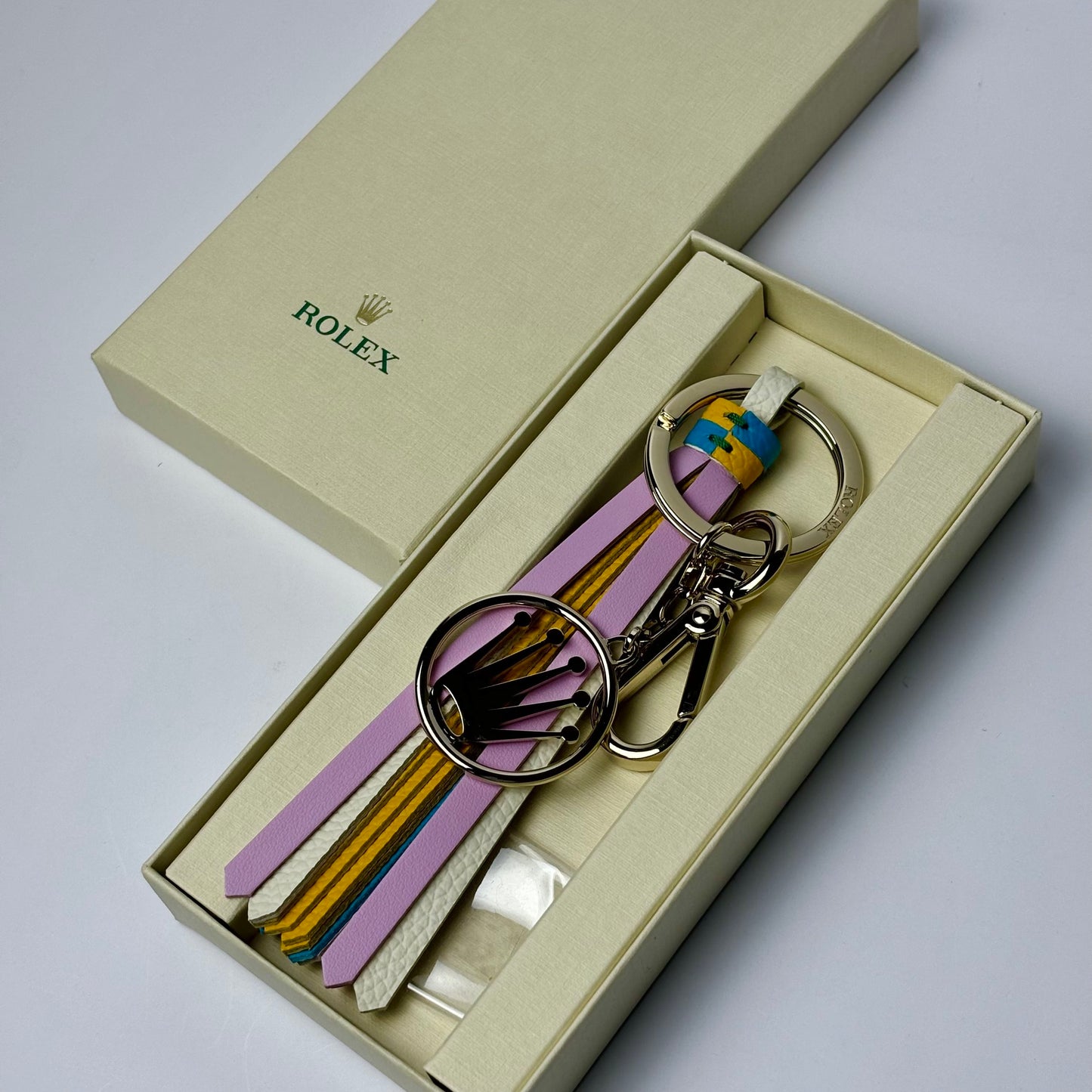 Rolex Leather Tassel Keychain With Crown Charm For Rolex | Luxe Accessory