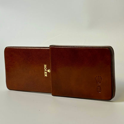 Rolex Burgundy Leather Cardholder With Gold Accents | Timeless Elegance