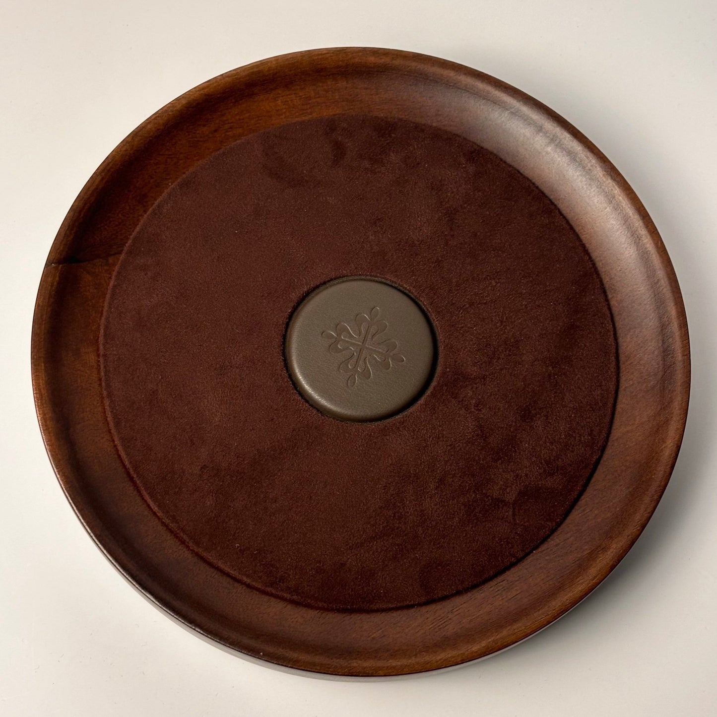 Patek Philippe Calatrava Wooden Tray With Suede Finish | Luxury Display Accessory