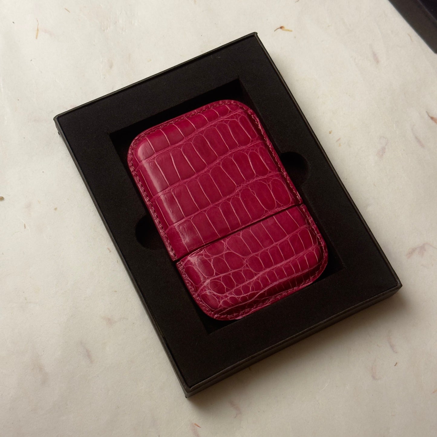 Richard Pink Crocodile Leather Cardholder For Vips | Luxury Elegance