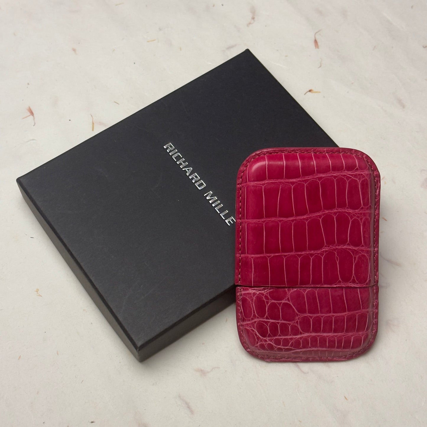 Richard Pink Crocodile Leather Cardholder For Vips | Luxury Elegance