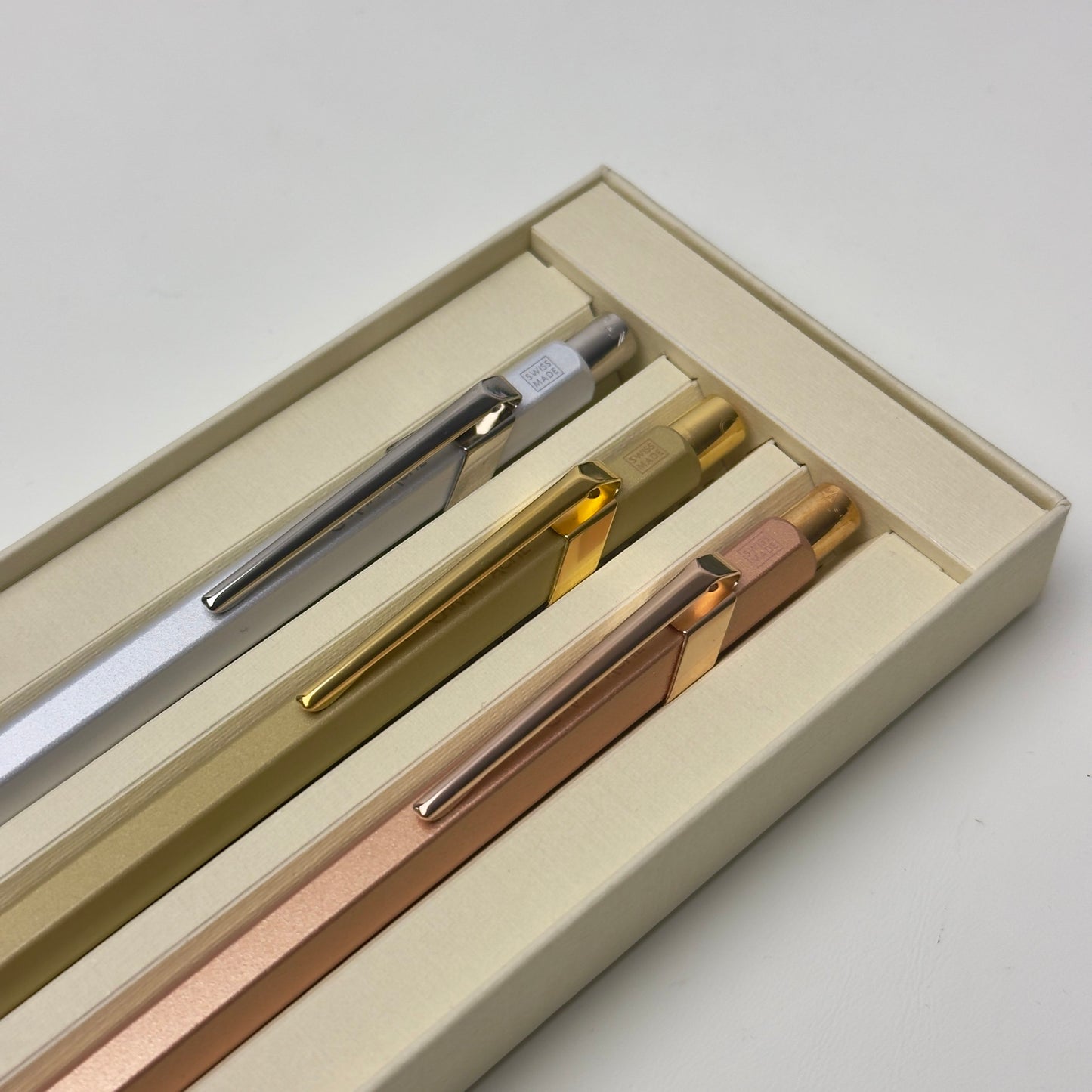 Swiss Crafted Rolex X Caran D'Ache Pen Set - Silver, Gold, Rose Gold | Luxury Pens