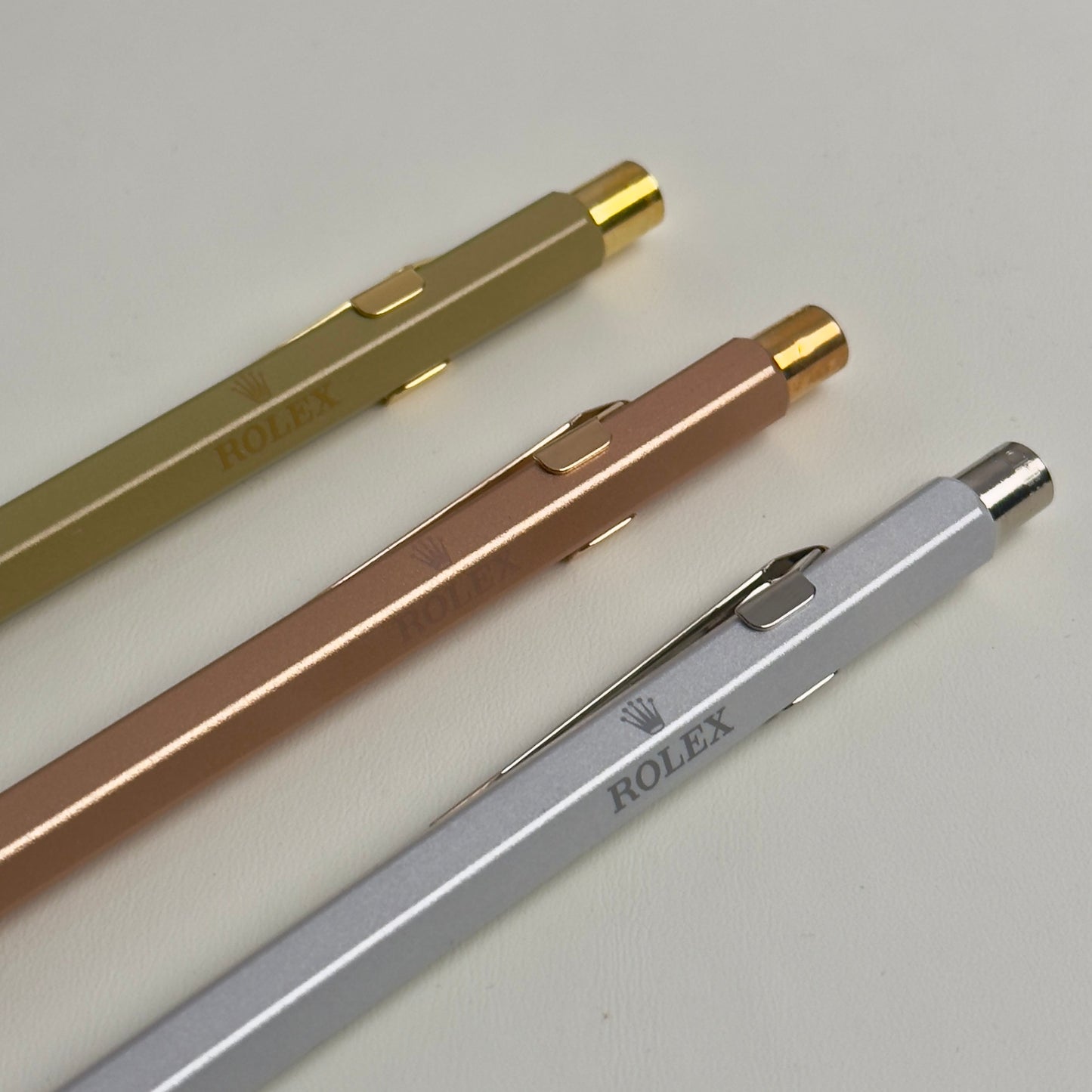 Swiss Crafted Rolex X Caran D'Ache Pen Set - Silver, Gold, Rose Gold | Luxury Pens