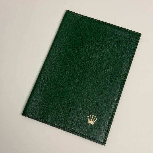 Rolex Vintage Green Leather Passport Holder For Luxury Travel | Timelessly Elegant Organizer