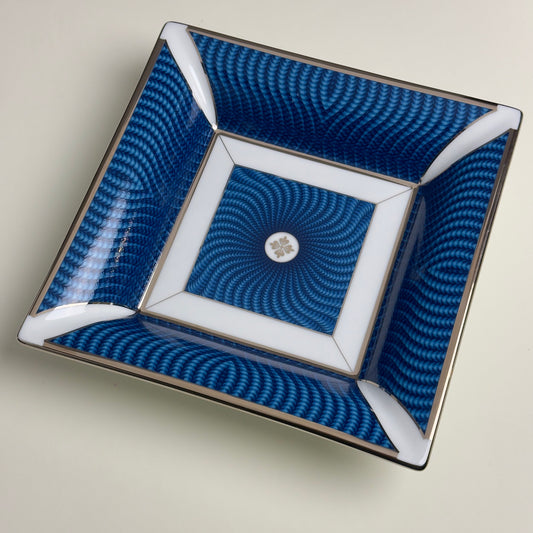 Patek Philippe Limoges Porcelain Dish – Blue Guilloché Design | Luxury Tableware